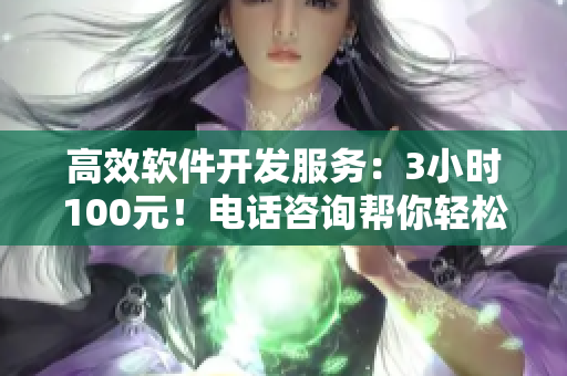 高效软件开发服务：3小时100元！电话咨询帮你轻松解决问题