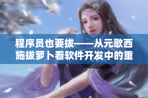 程序员也要拔——从元歌西施拔萝卜看软件开发中的重要细节
