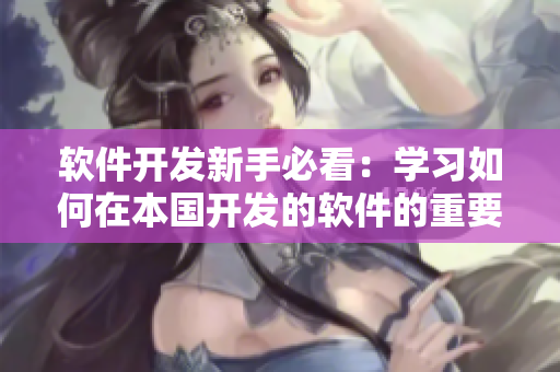 软件开发新手必看：学习如何在本国开发的软件的重要性
