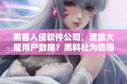 黑客入侵软件公司，泄露大量用户数据？黑料社为您揭秘！