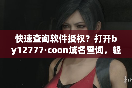 快速查询软件授权？打开by12777·coon域名查询，轻松获取软件认证信息！