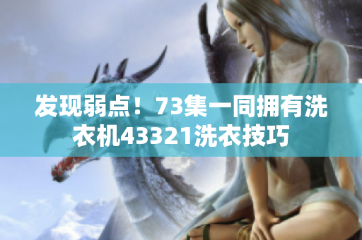 发现弱点！73集一同拥有洗衣机43321洗衣技巧