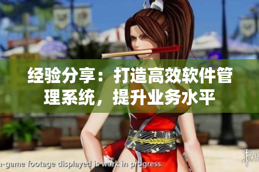 经验分享：打造高效软件管理系统，提升业务水平