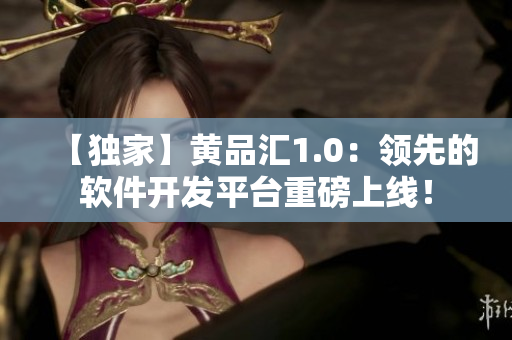 【独家】黄品汇1.0：领先的软件开发平台重磅上线！