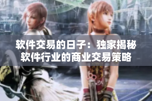 软件交易的日子：独家揭秘软件行业的商业交易策略