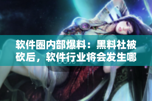 软件圈内部爆料：黑料社被砍后，软件行业将会发生哪些变化？