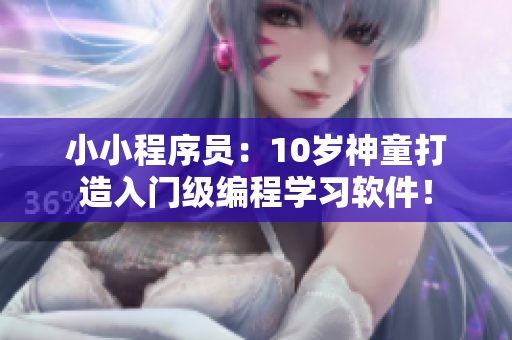 小小程序员：10岁神童打造入门级编程学习软件！