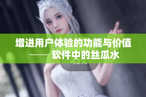 增进用户体验的功能与价值 ── 软件中的丝瓜水