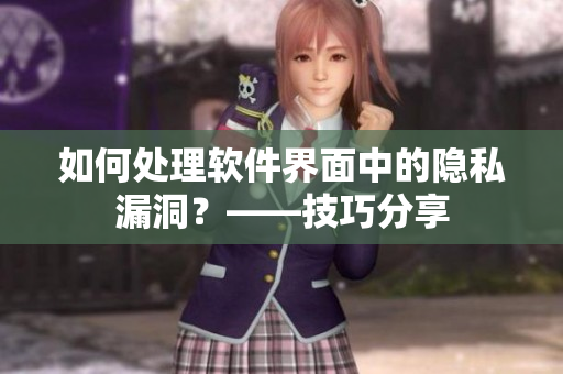 如何处理软件界面中的隐私漏洞？——技巧分享