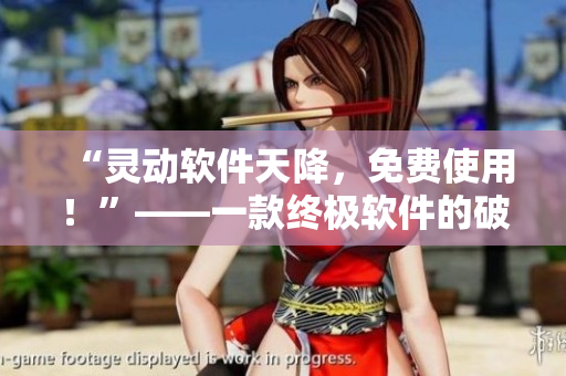 “灵动软件天降，免费使用！”——一款终极软件的破解之路