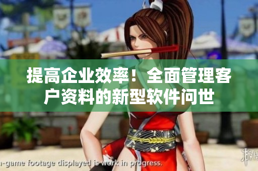 提高企业效率！全面管理客户资料的新型软件问世