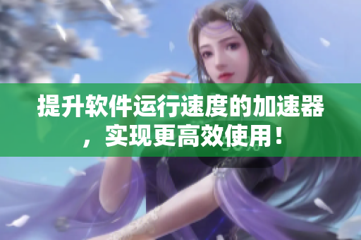 提升软件运行速度的加速器，实现更高效使用！