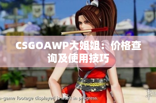 CSGOAWP大姐姐：价格查询及使用技巧