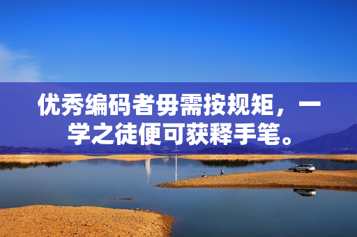 优秀编码者毋需按规矩，一学之徒便可获释手笔。