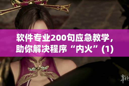 软件专业200句应急教学，助你解决程序“内火”(1)