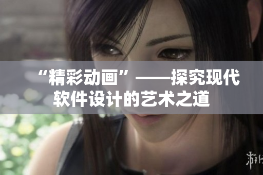 “精彩动画”——探究现代软件设计的艺术之道