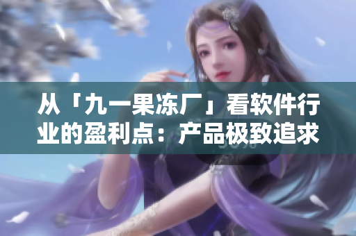 从「九一果冻厂」看软件行业的盈利点：产品极致追求与用户体验