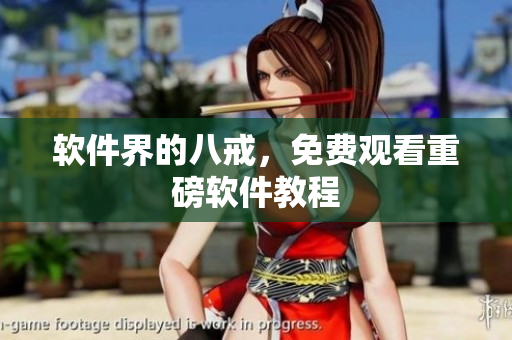 软件界的八戒，免费观看重磅软件教程
