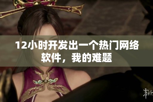 12小时开发出一个热门网络软件，我的难题