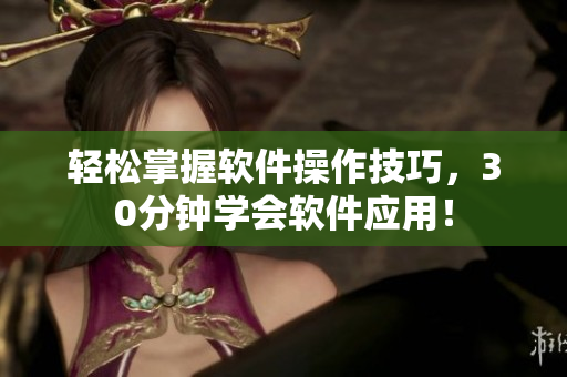 轻松掌握软件操作技巧，30分钟学会软件应用！