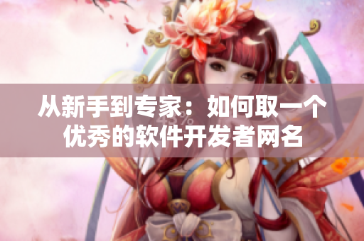从新手到专家：如何取一个优秀的软件开发者网名