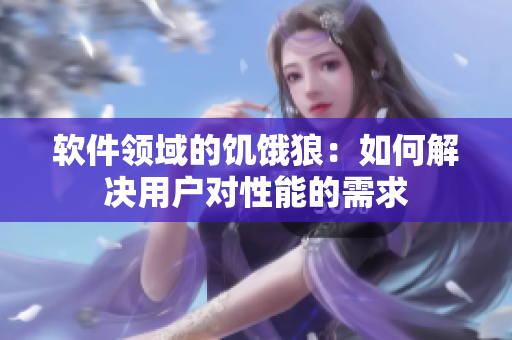软件领域的饥饿狼：如何解决用户对性能的需求