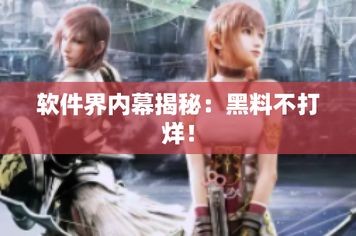 软件界内幕揭秘：黑料不打烊！