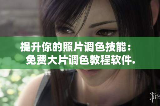提升你的照片调色技能： 免费大片调色教程软件.