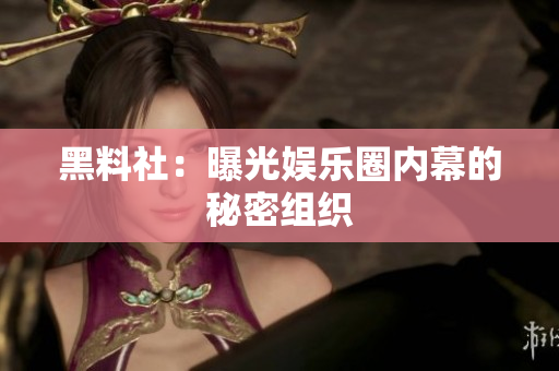 黑料社：曝光娱乐圈内幕的秘密组织