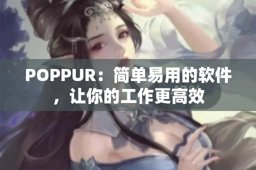 POPPUR：简单易用的软件，让你的工作更高效