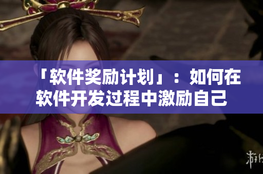 「软件奖励计划」：如何在软件开发过程中激励自己