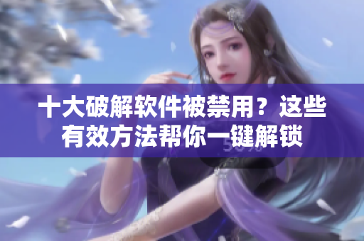 十大破解软件被禁用？这些有效方法帮你一键解锁