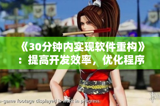《30分钟内实现软件重构》：提高开发效率，优化程序性能