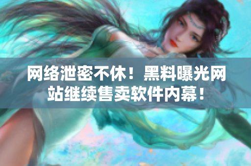网络泄密不休！黑料曝光网站继续售卖软件内幕！