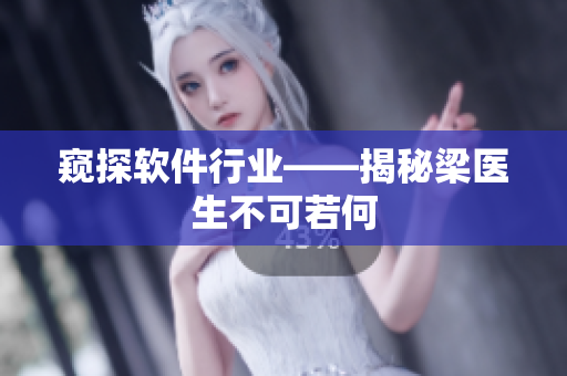 窥探软件行业——揭秘梁医生不可若何