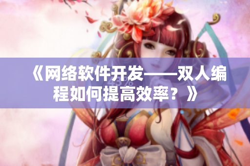 《网络软件开发——双人编程如何提高效率？》