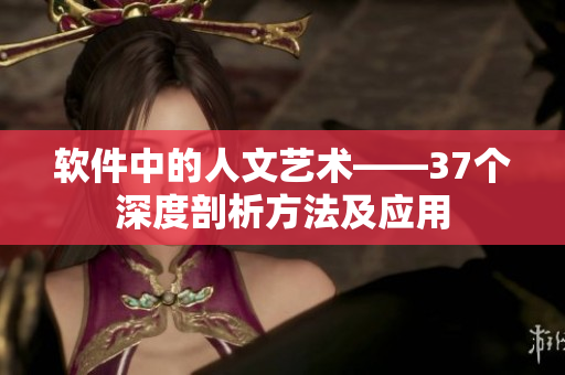 软件中的人文艺术——37个深度剖析方法及应用