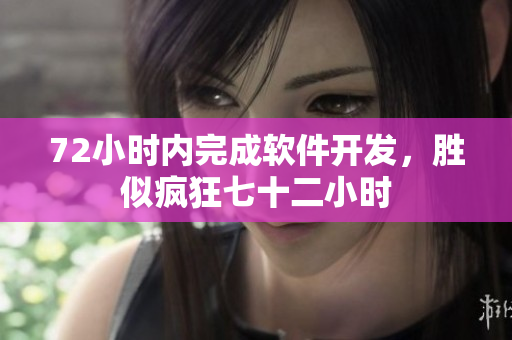 72小时内完成软件开发，胜似疯狂七十二小时