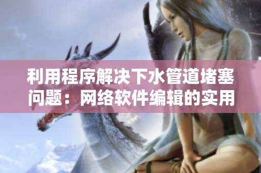 利用程序解决下水管道堵塞问题：网络软件编辑的实用建议