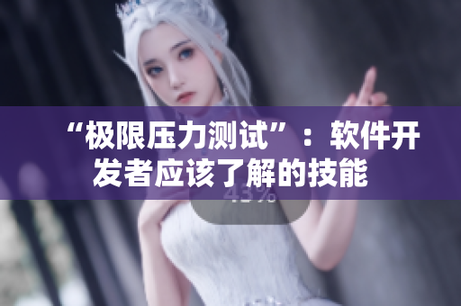 “极限压力测试”：软件开发者应该了解的技能