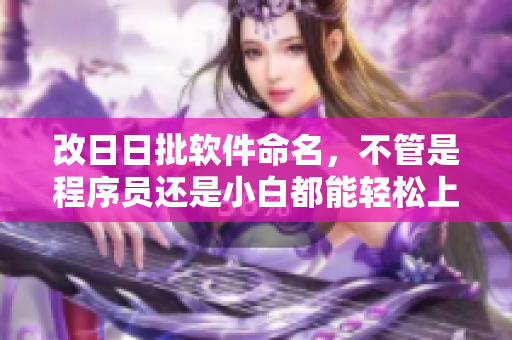 改日日批软件命名，不管是程序员还是小白都能轻松上手