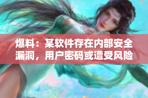 爆料：某软件存在内部安全漏洞，用户密码或遭受风险