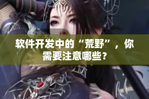 软件开发中的“荒野”，你需要注意哪些？