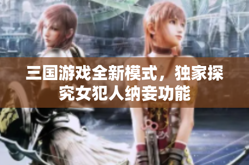 三国游戏全新模式，独家探究女犯人纳妾功能