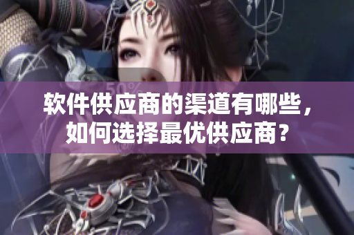 软件供应商的渠道有哪些，如何选择最优供应商？