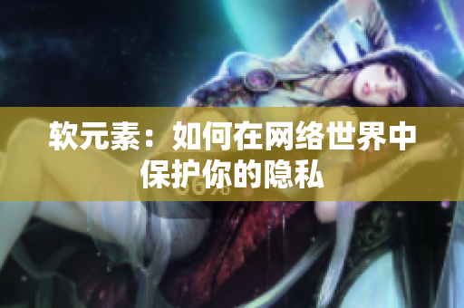 软元素：如何在网络世界中保护你的隐私