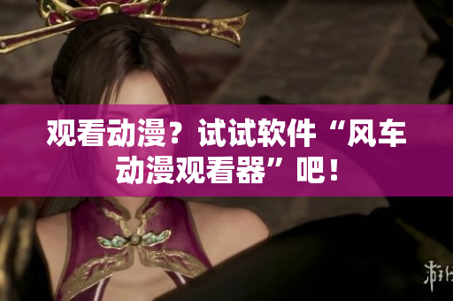 观看动漫？试试软件“风车动漫观看器”吧！