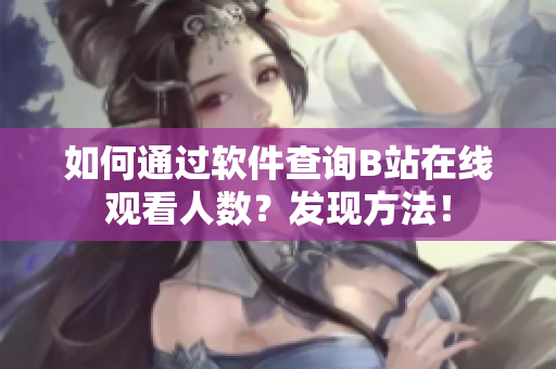 如何通过软件查询B站在线观看人数？发现方法！