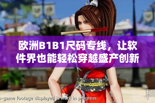 欧洲B1B1尺码专线，让软件界也能轻松穿越盛产创新的欧亚大陆