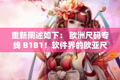 重新阐述如下： 欧洲尺码专线 B1B1！软件界的欧亚尺码解读。